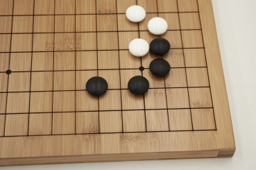 Preview: Bambusbrett, 19x19/13x13, 20mm, mit gefrästen Linien