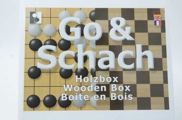Go&Schach-Holzbox mit Schubladen, Buchenfurnier