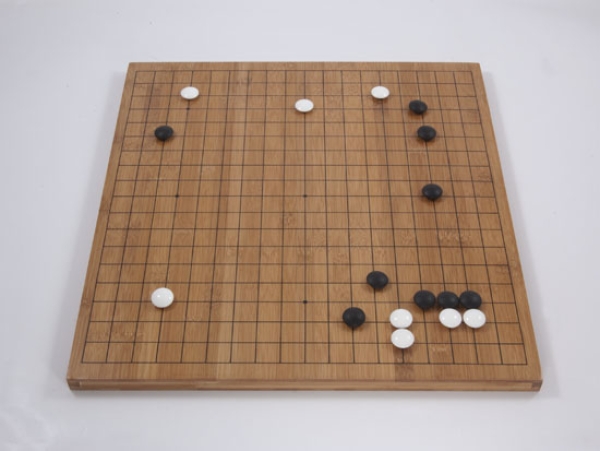 Bambusbrett, 19x19/13x13, 20mm, dunkel mit gedruckten Linien (2. Wahl)