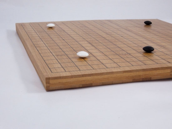 Bambus-Klappbrett, 19x19, 20mm, dunkel mit gedruckten Linien (2. Wahl)