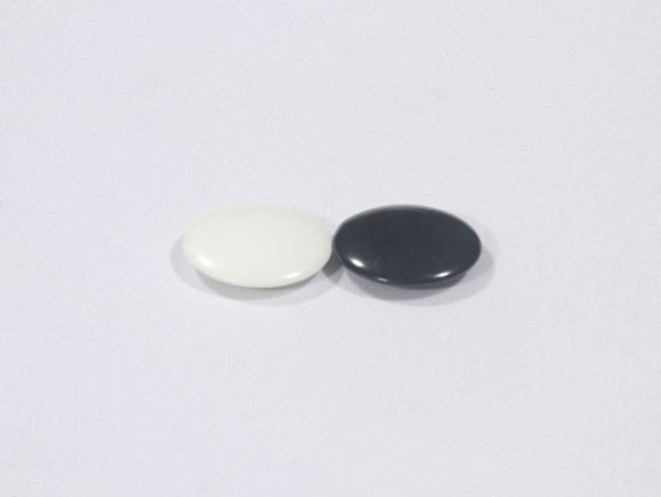 Kunststoffsteine, Linse, 21,5 x 6 mm, im Stoffbeutel